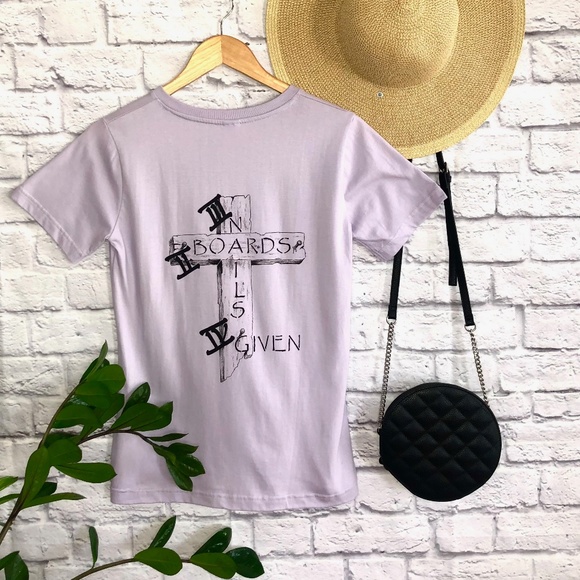 Three Nails T-Shirt, Religious Shirt, Faith Clothing, Trendy Shirt - Purple - Picture 2 of 4